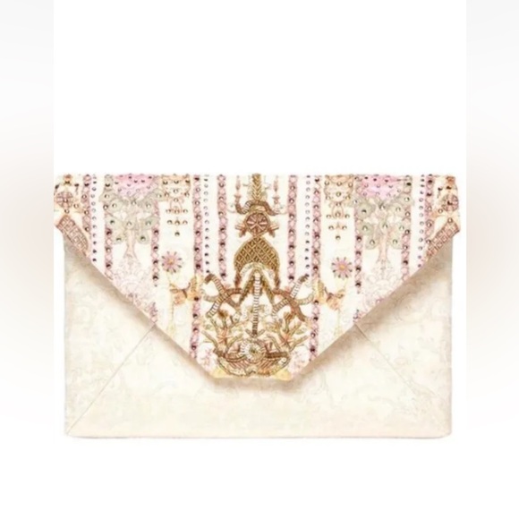 Camilla Handbags - NEW CAMILLA ANTHROPOLOGIE "GOLDEN AGE" IVORY SILK ENVELOPE BAG CLUTCH SAC POUCH